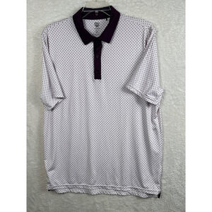 Graham‎ Luxe Golf Polo Shirt Polka Dot Short Sleeve Athletic XL